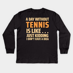 funny tennis Kids Long Sleeve T-Shirt